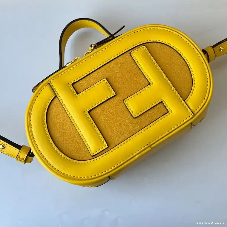Affordable Fendi In Mini Camera Leather Case O'Lock Yellow Calf 0623